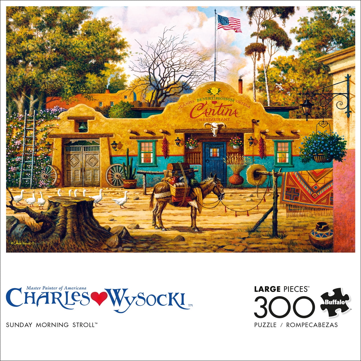 Buffalo Games 300-Piece Charles Wysocki Sunday Morning Stroll Jigsaw Puzzle