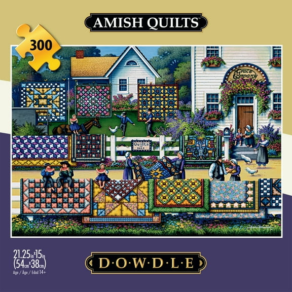 Buffalo Games 300-Piece Dowdle Amish Quilts Adult Interlocking Jigsaw Puzzle