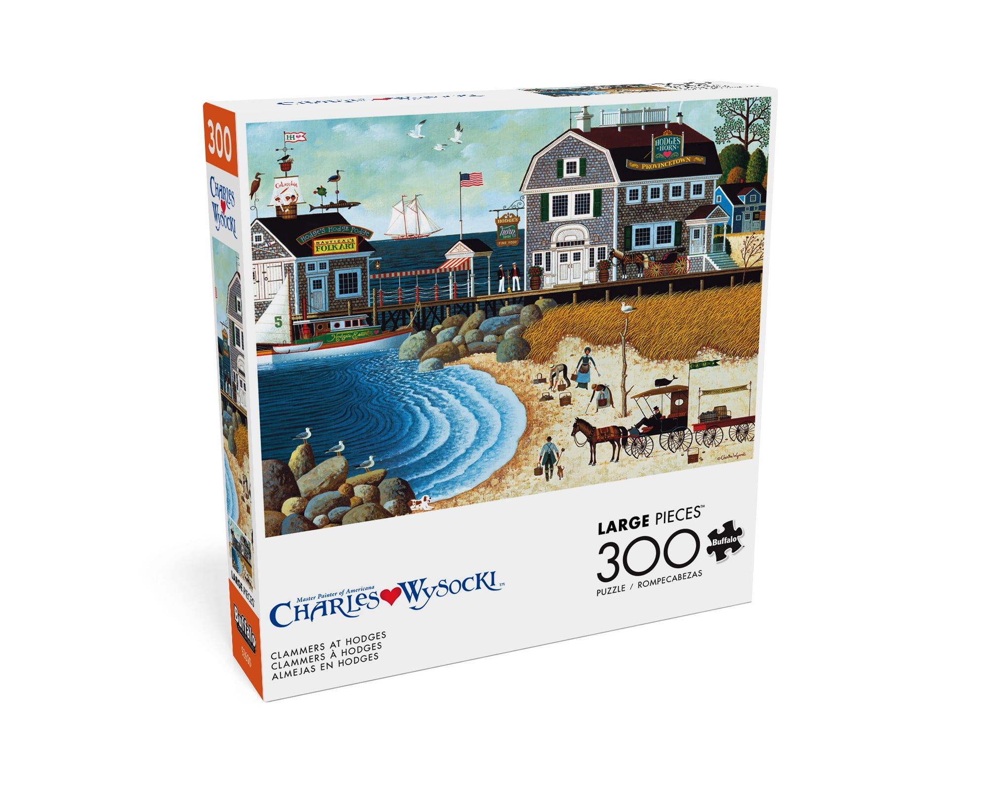 Buffalo Games 300-Pieces Charles Wysocki Clammers at Hodges Interlocking Jigsaw Puzzle for Adults Ages 14+
