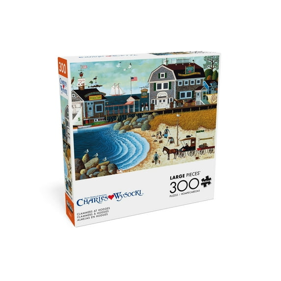Buffalo Games 300-Pieces Charles Wysocki Clammers at Hodges Interlocking Jigsaw Puzzle for Adults Ages 14+