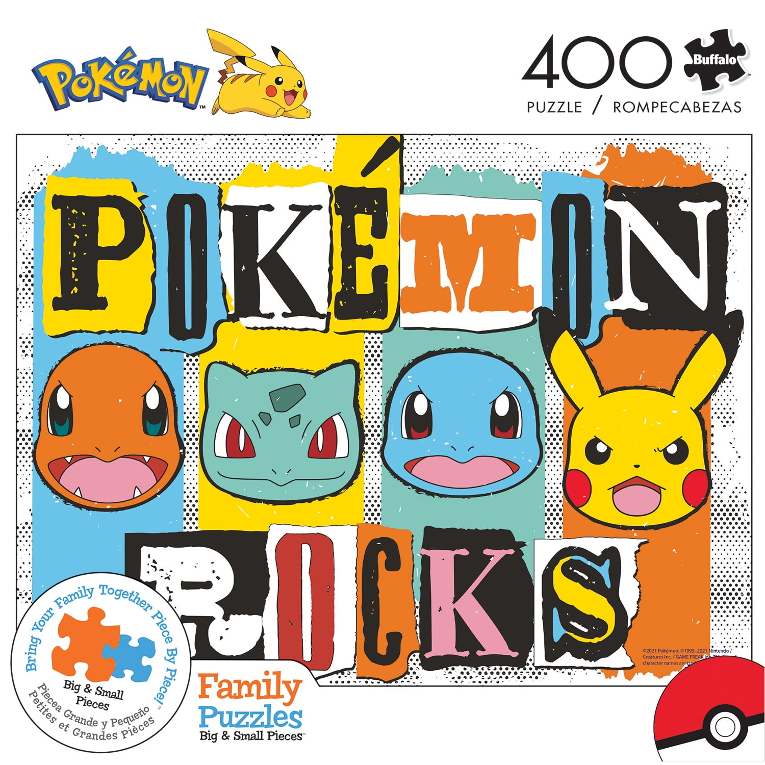 Pokemon game buffalo games - poku00e9mon - first partners squares - 1000  piece jigsaw puzzle multicolor 1500 piece puzzles for adults