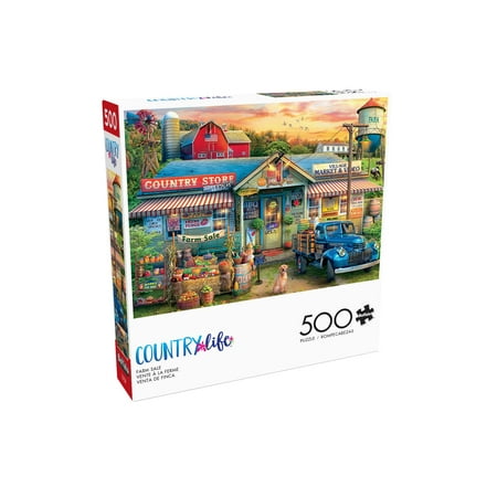 Buffalo Games 500-Piece Country Life Farm Sale Adult Interlocking Jigsaw Puzzle