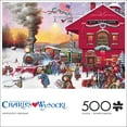 thumbnail image 1 of Buffalo Games 500 Piece Puzzle, Wysocki Americana - Whistle Stop Christmas, 1 of 5