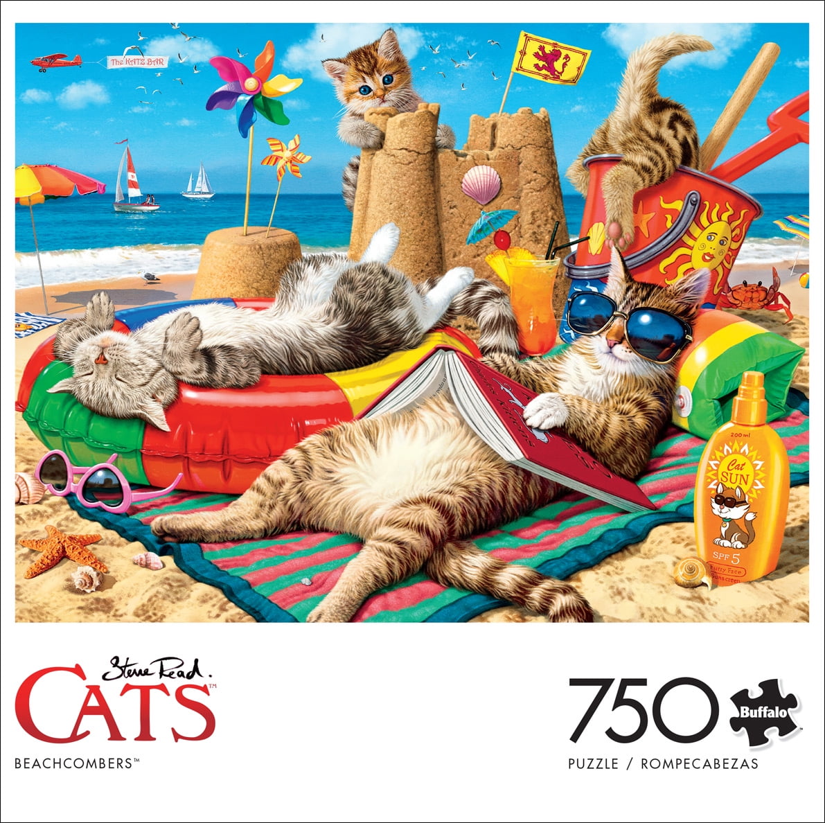 Buffalo Games Cats Collection Beachcombers 750-Piece Interlocking Jigsaw Puzzle for Adults Ages 14+