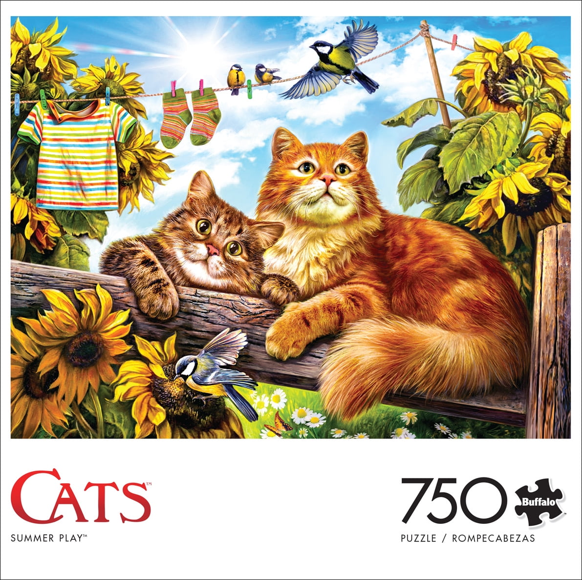 Buffalo Games 750-Piece Cats Summer Play Interlocking Jigsaw Puzzle