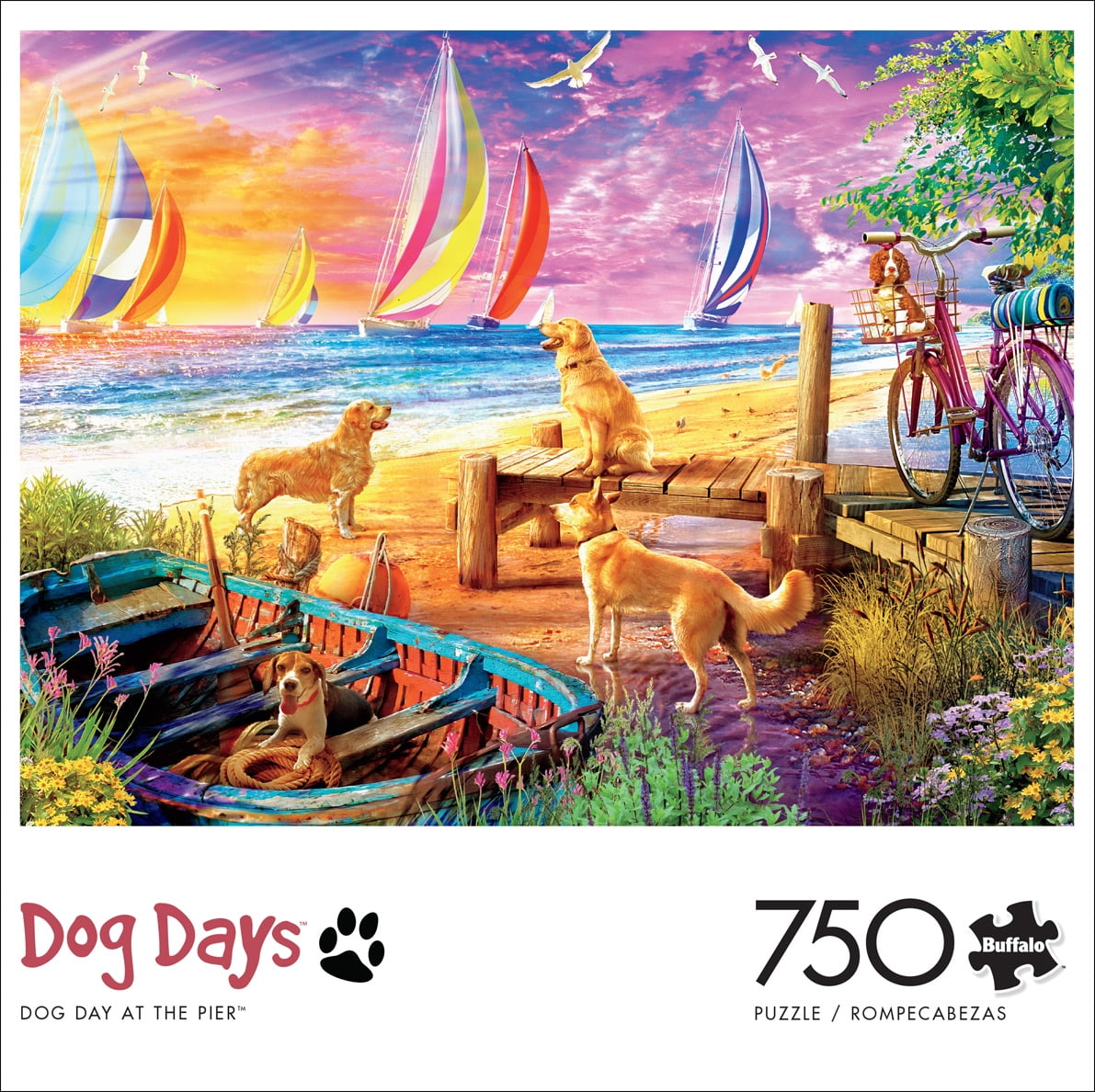Buffalo Games 750-Piece Dog Day At The Pier Interlocking Jigsaw Puzzle