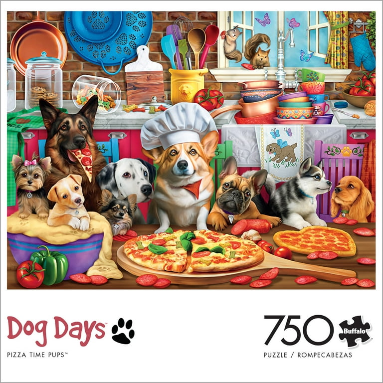 Buffalo Games 750-Piece Dog Days Pizza Time Pups Jigsaw Puzzle