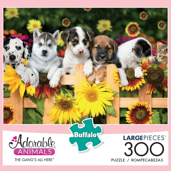Buffalo Games Adorable Animals Collection - The Gang's All Here 300 Large Pieces Jigsaw Puzzle