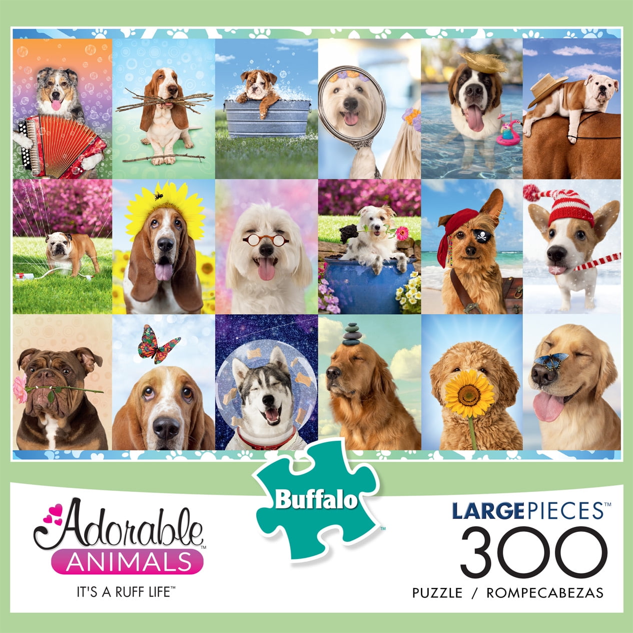 Puzzle Ruff Buffalo Games - Adorable Animals - It's A Ruff Life - 300 Piece Jigsaw ...