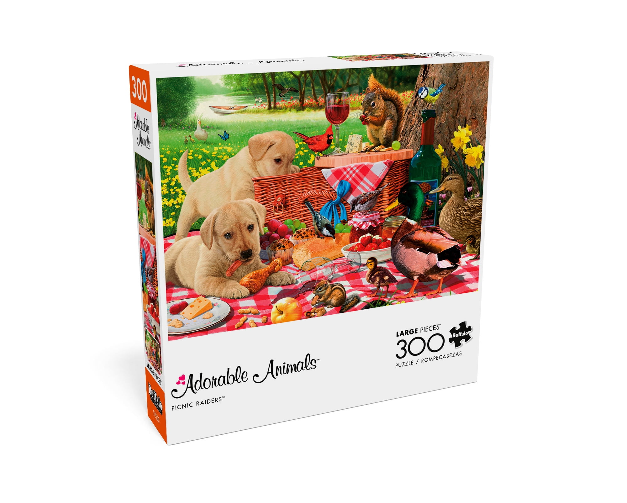 Buffalo Games Adorable Animals Picnic Raiders 300-Piece Interlocking Jigsaw Puzzle for Adults Ages 14+