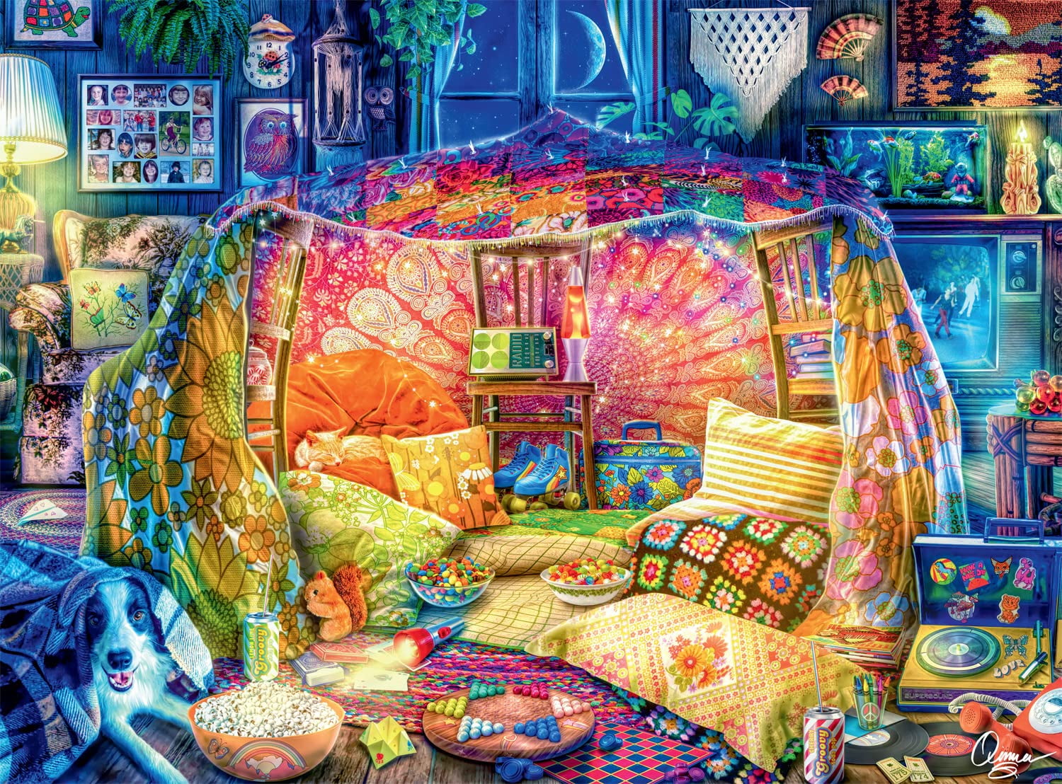 Aimee Stewart Colorful Blanket Fort 1000-Piece Jigsaw Puzzle