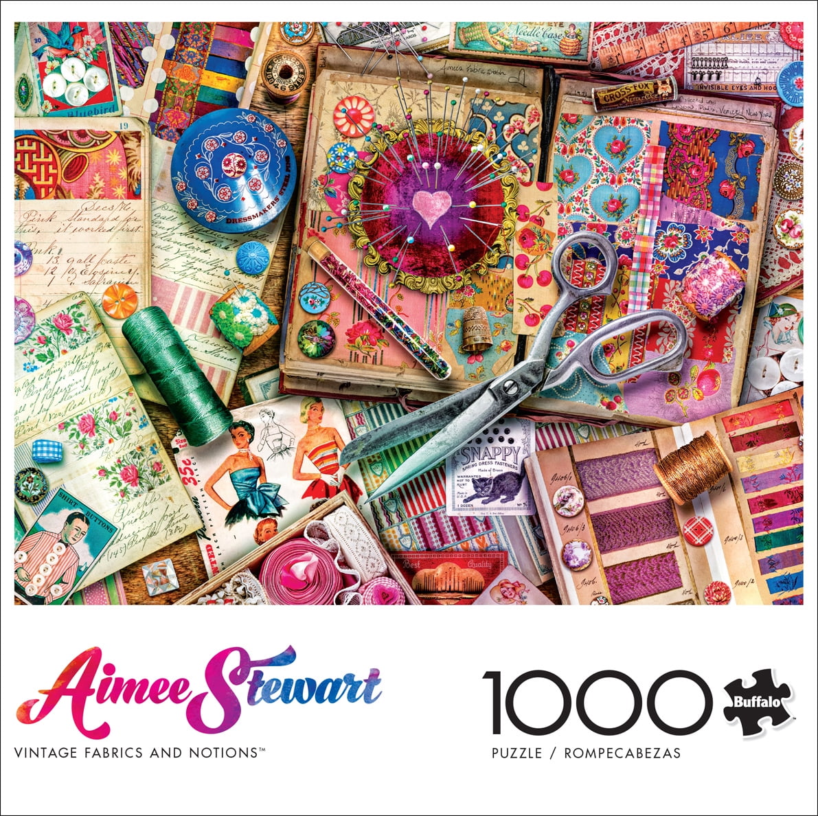 Buffalo Games Aimee Stewart Vintage Fabrics 1000 Piece Jigsaw
