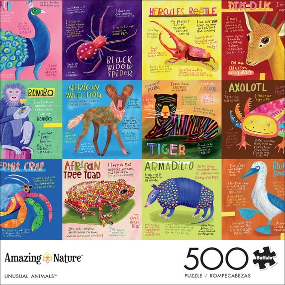 Buffalo Games - Amazing Nature - Unusual Animals - 500 Pieces Jigsaw Puzzle