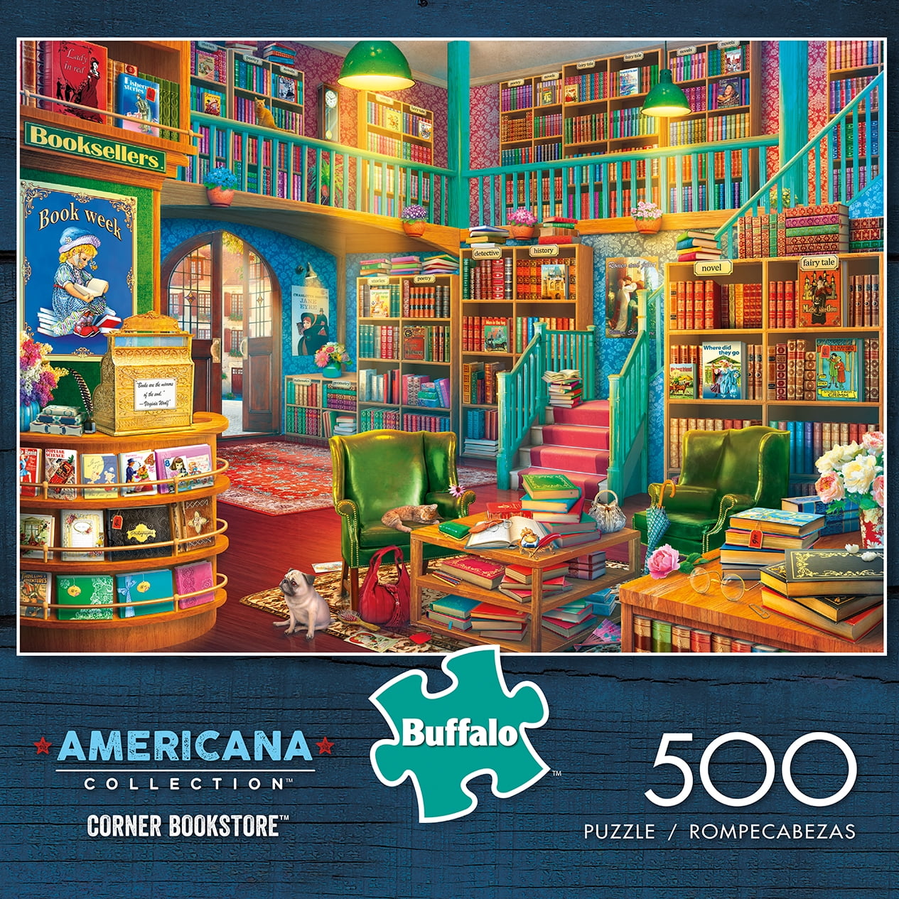 Buffalo Games Americana Collection Corner Bookstore 500 Piece Jigsaw Puzzle