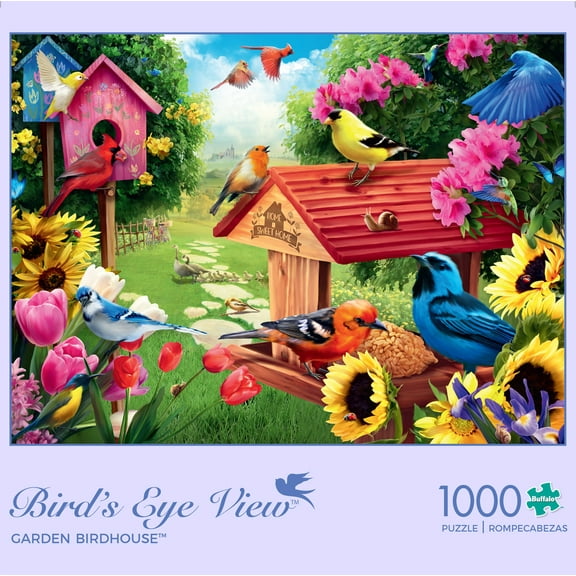Buffalo Games 1000-Piece Birds Eye View Collection Garden Birdhouse Jigsaw Puzzle