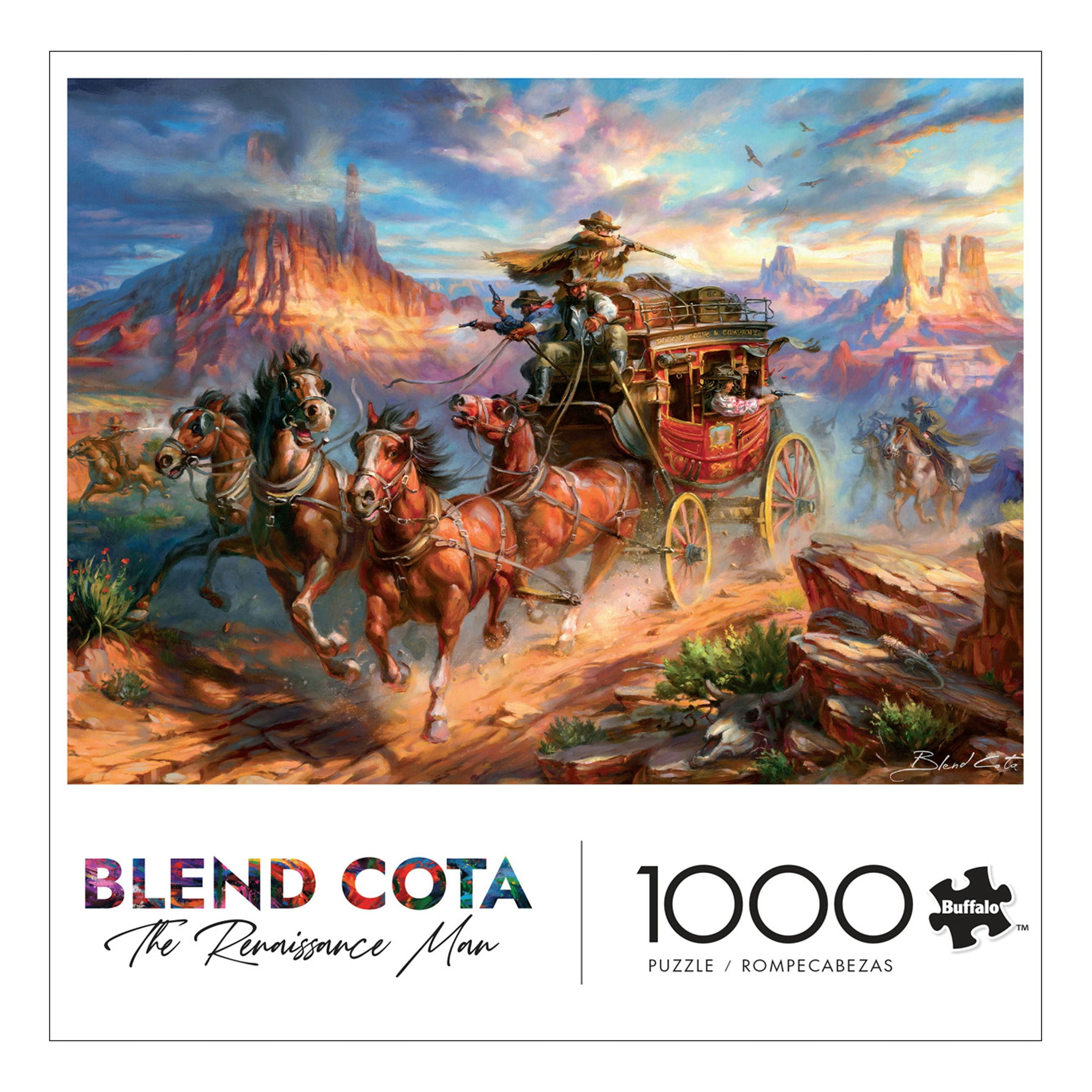 Buffalo Games Blend Cota Wild Wild West 1000-Piece 26.75 x 19.75-inch Interlocking Jigsaw Puzzle for Adults Ages 14+