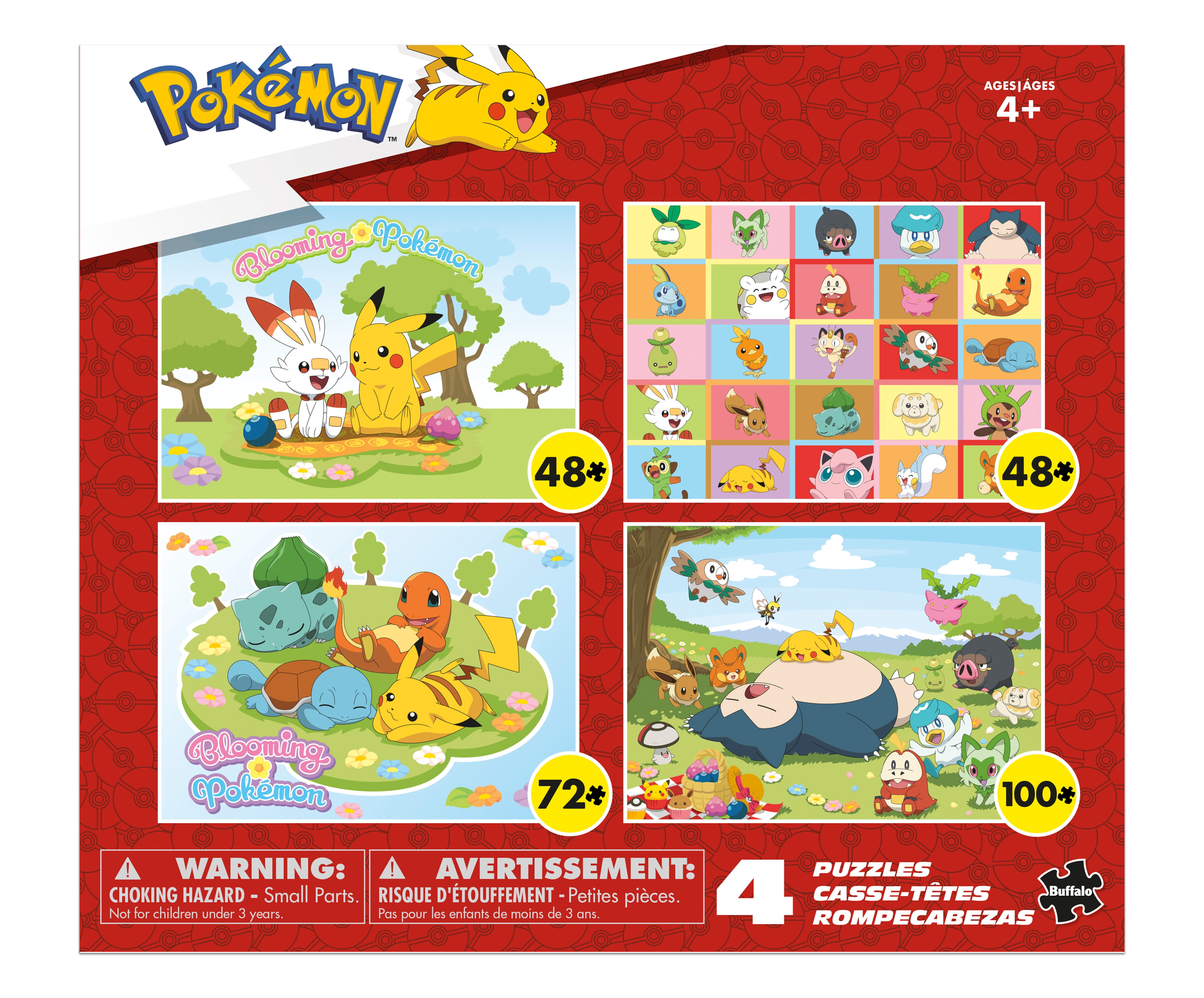 Buffalo Games Blooming Pokemon 4x1 KIDS Multipack 268-Piece Interlocking Jigsaw Puzzle for Adults Ages 4+