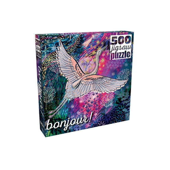 Buffalo Games Bonjour Crane Magic 500-Piece 21.25 x 15 inch Interlocking Jigsaw Puzzle for Adults Ages 14+