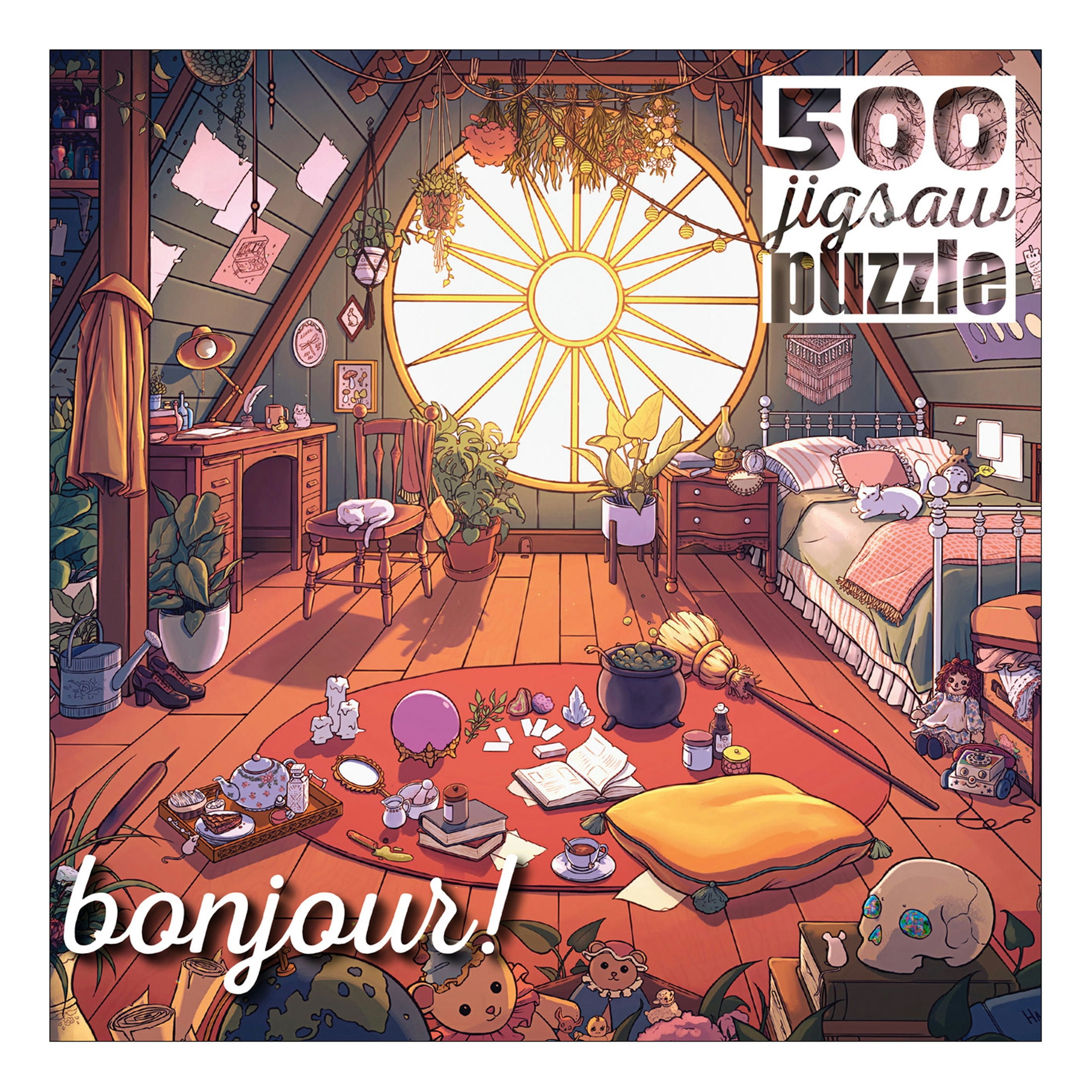 Buffalo Games Bonjour Messy Room 500-Piece Interlocking Jigsaw Puzzle for Adults Ages 14-99 Years