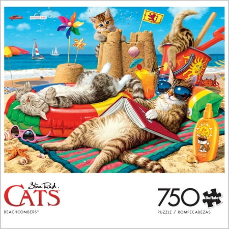 Buffalo Games Cats Collection Beachcombers 750-Piece Interlocking Jigsaw Puzzle for Adults Ages 14+