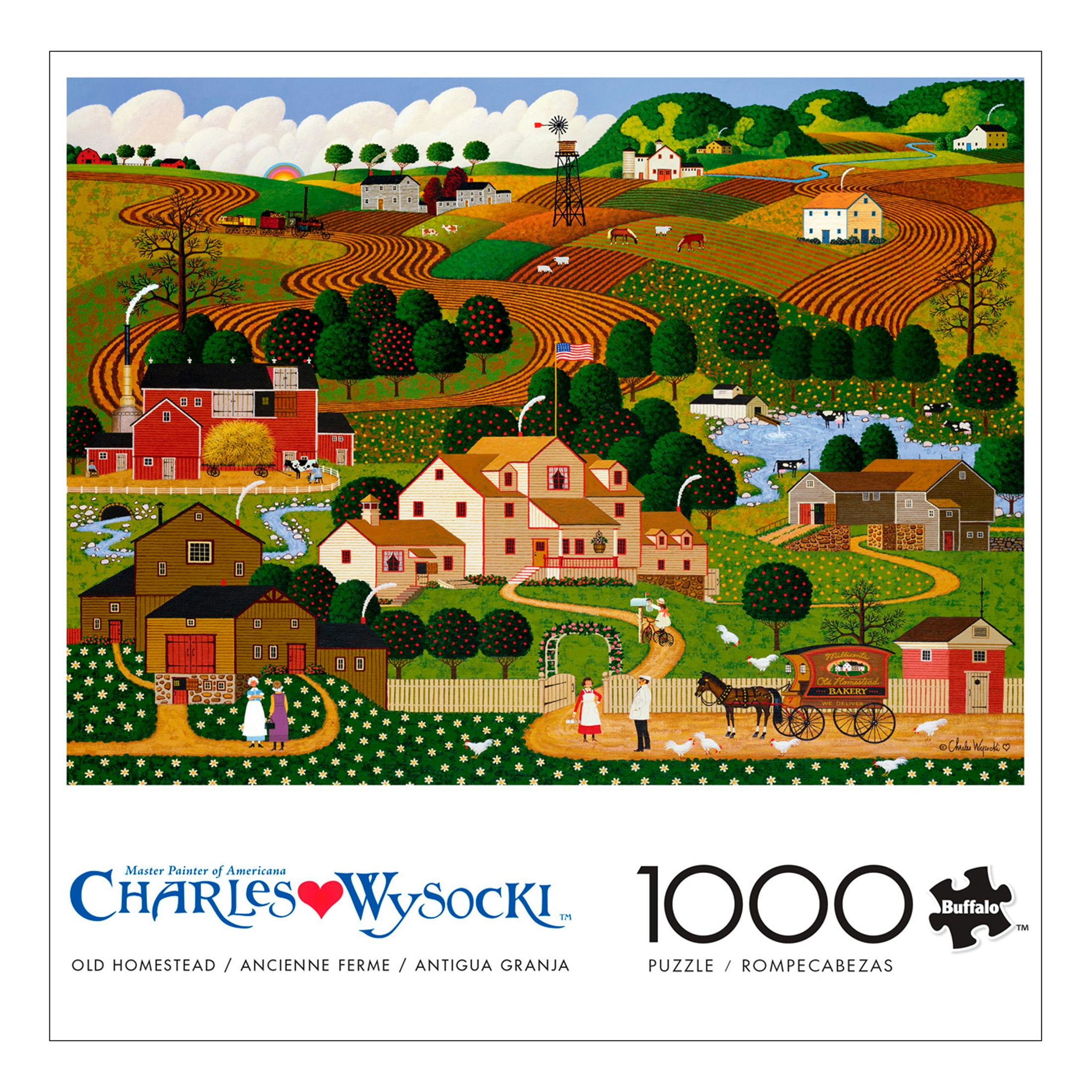 Buffalo Games Charles Wysocki 1000-Piece Interlocking 26.75 x 19.75-Inch Jigsaw Puzzle Assortment for Adults Ages 14+ (Styles May Vary)