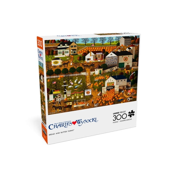 Buffalo Games Charles Wysocki Bread and Butter Farms 300-Piece Interlocking Jigsaw Puzzle for Adults Ages 14+