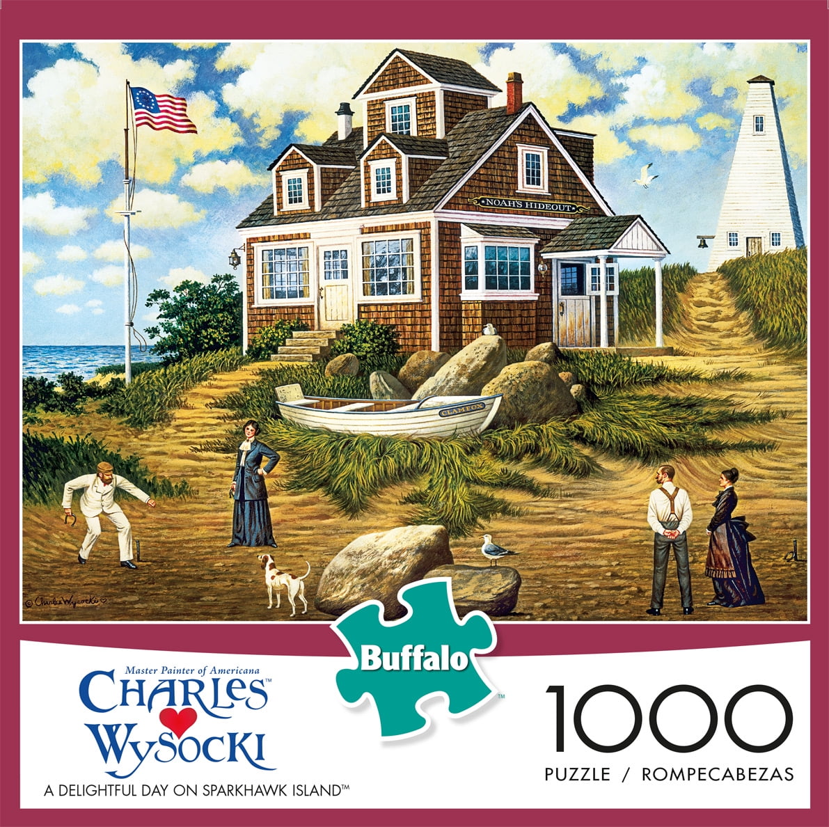 Charles Wysocki Sunday Morning Stroll Puzzle - 300 Large Piece Jigsaw, Americana Art