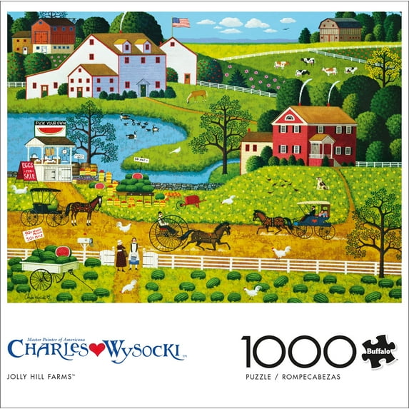 Buffalo Games - Charles Wysocki - Jolly Hill Farms - 1000 Piece Jigsaw Puzzle