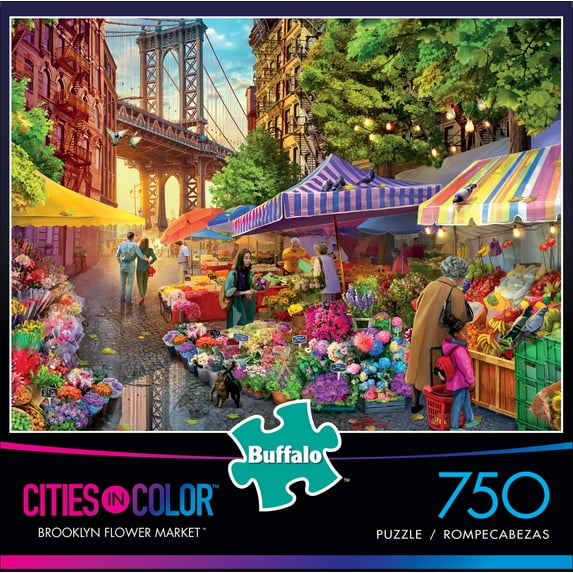 Buffalo Games - Cities in Color - Brooklyn Flower Market - 750 Piece Jigsaw Puzzle