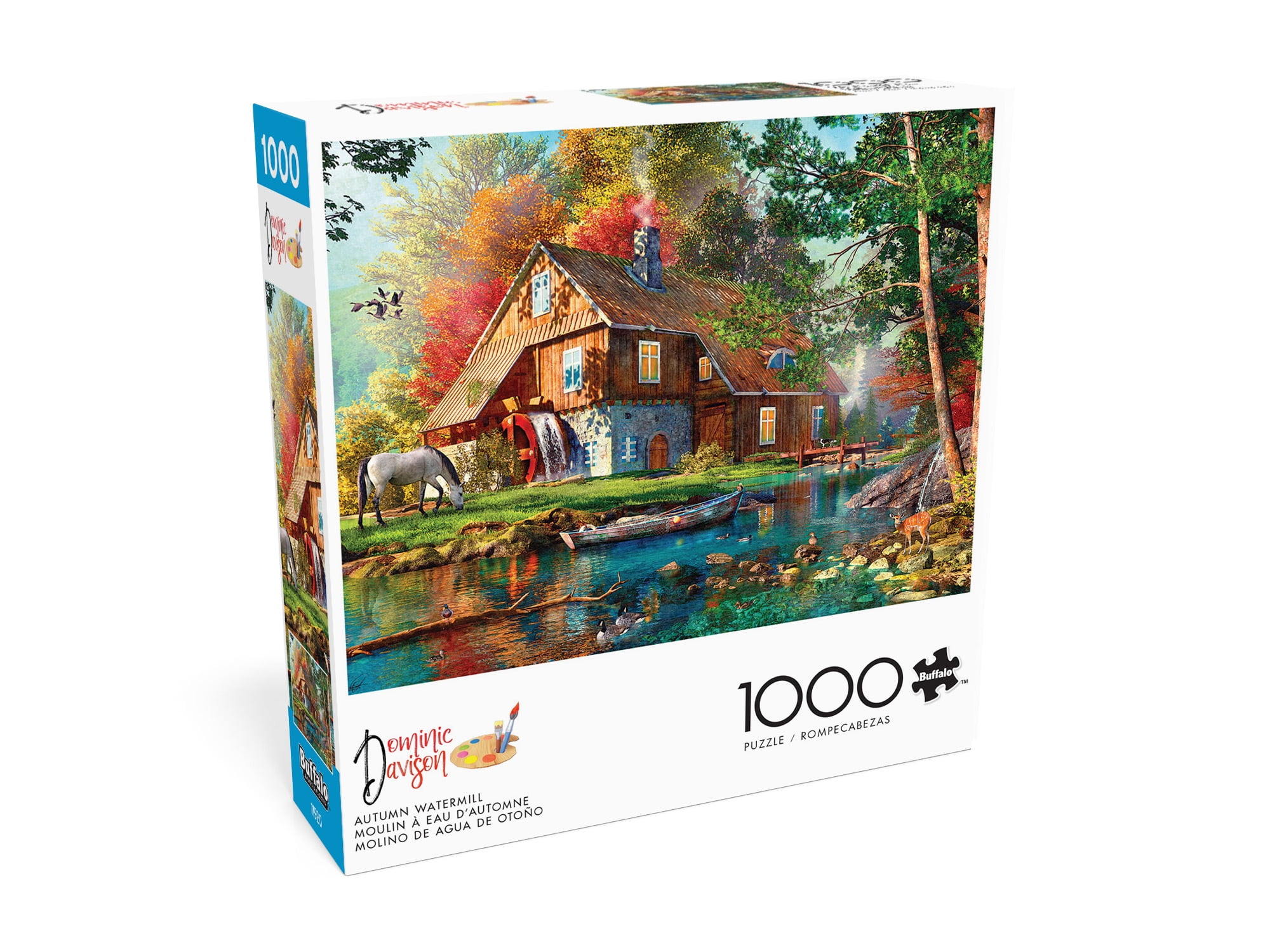 Buffalo Games Country Life Autumn Watermill 1000-Piece 26.75 x 19.75-inch Interlocking Jigsaw Puzzle for Adults Ages 14+