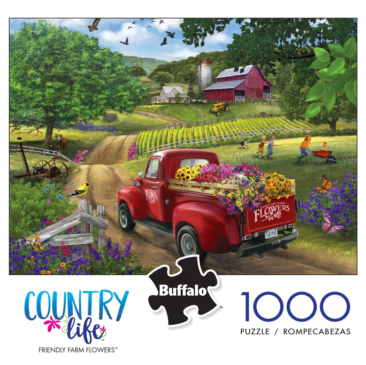 Buffalo Games - Country Life - Friendly Farm Flowers - 1000 Pieces Jigsaw Puzzle