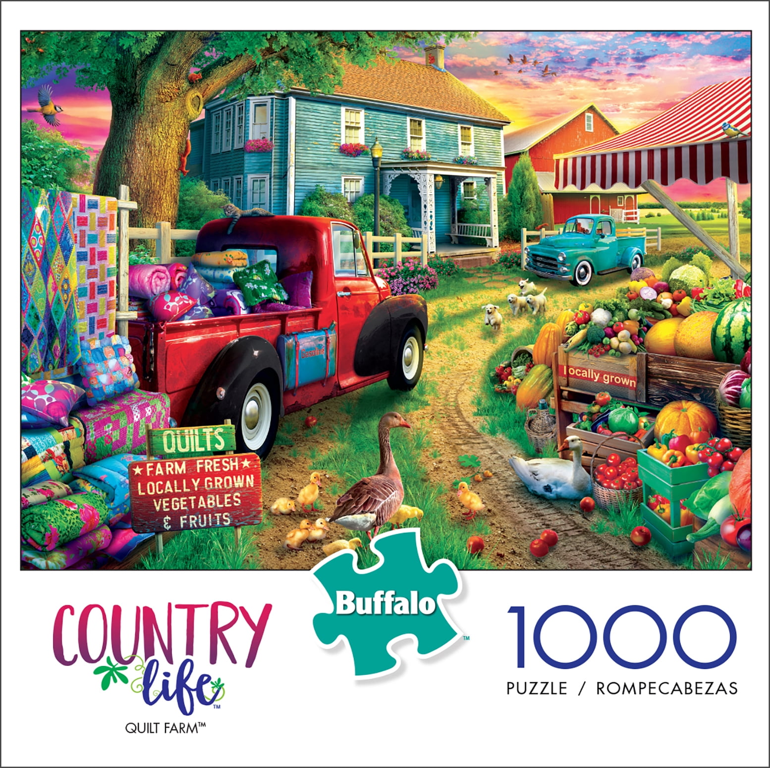 Buffalo Games - Country Life - Quilt Farm - 1000 Piece Jigsaw Puzzle ...