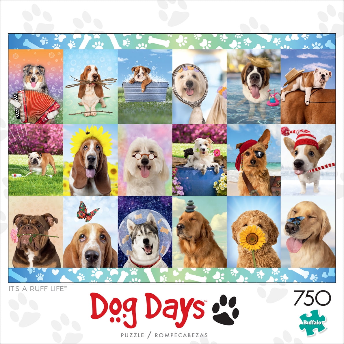 Buffalo Games Dog Days It's A Ruff Life 750 Pieces Jigsaw Puzzle
