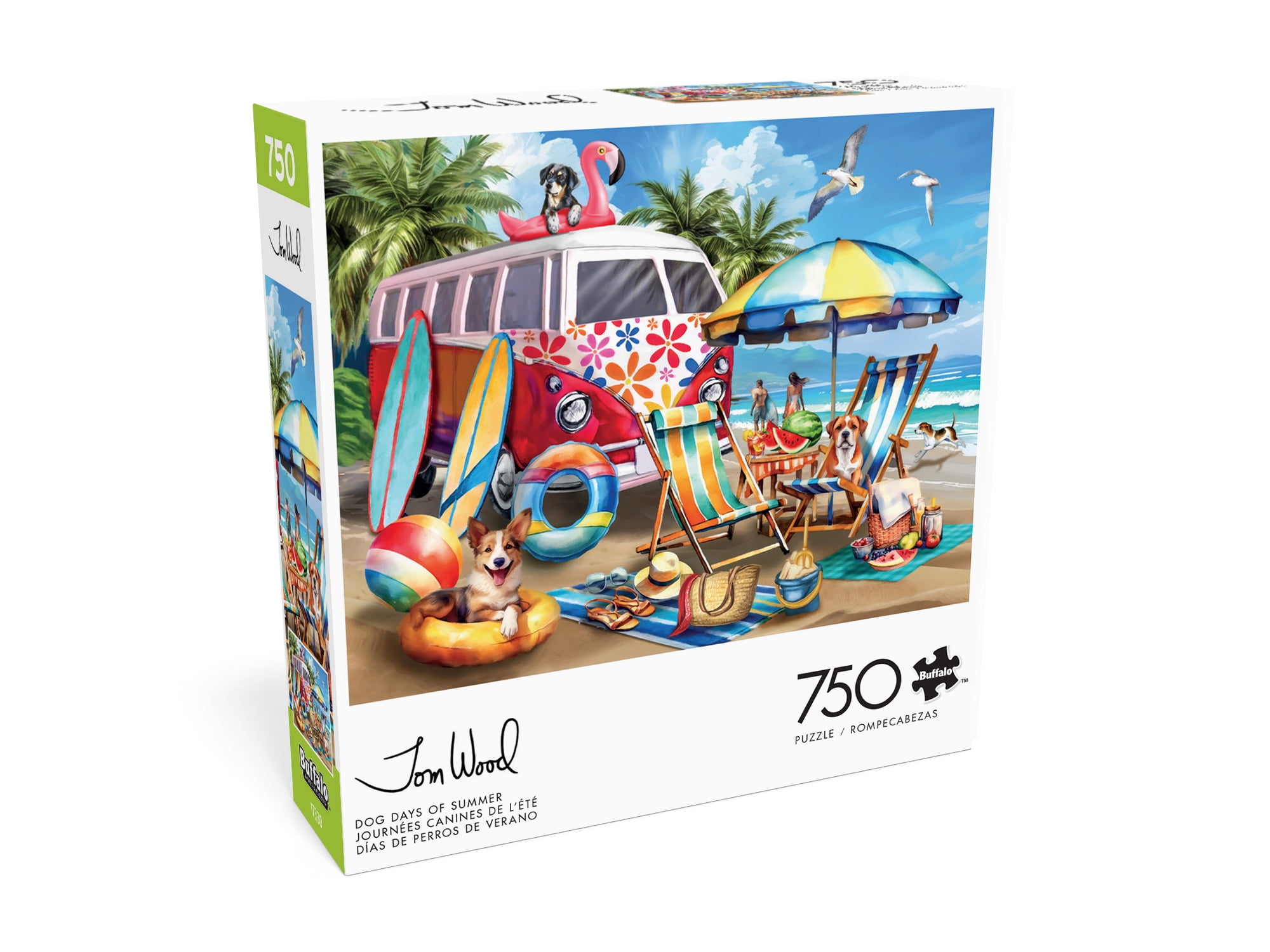 Buffalo Games Dog Days of Summer 750-Piece 24 x 18-Inch Interlocking Jigsaw Puzzle for Adults Ages 14+