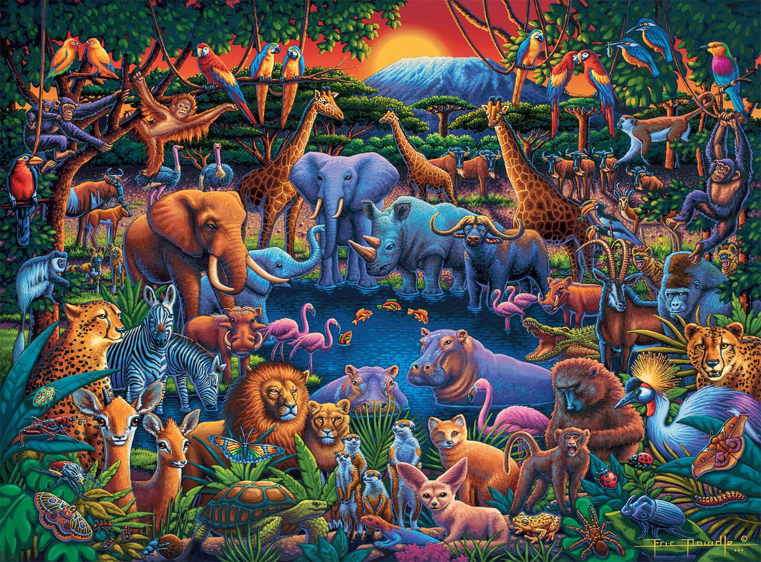 Buffalo Games Eric DHF10 Dowdle Wild Africa 1000 Piece Jigsaw