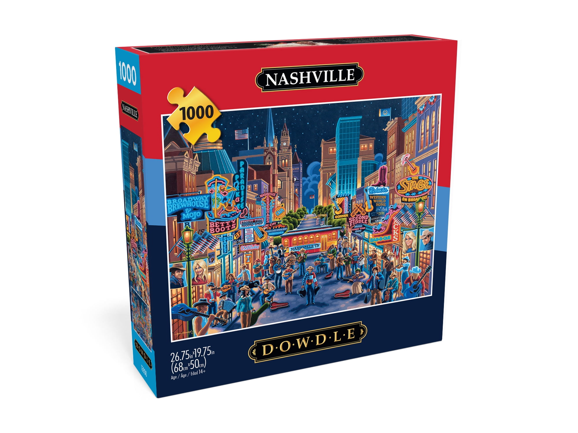 Buffalo Games Eric Dowdle Nashville 1000-Piece 26.75 x 19.75-inch Interlocking Jigsaw Puzzle for Adults Ages 14+
