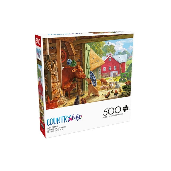 Buffalo Games Farm Scenic 500-Piece 21.25 x 15-Inch Interlocking Jigsaw Puzzle for Adults Ages 14+