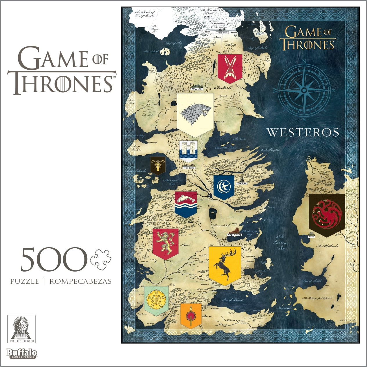 Buffalo Games Game of Thrones Map of Westeros 500 Piece Jigsaw Puzzle -  Walmart.com, image size:1265x1265