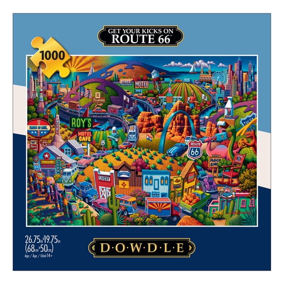 Buffalo Games Get Your Kicks on Route 66 1000-Piece 26.75 x 19.75-inch Interlocking Jigsaw Puzzle for Adults Ages 14+