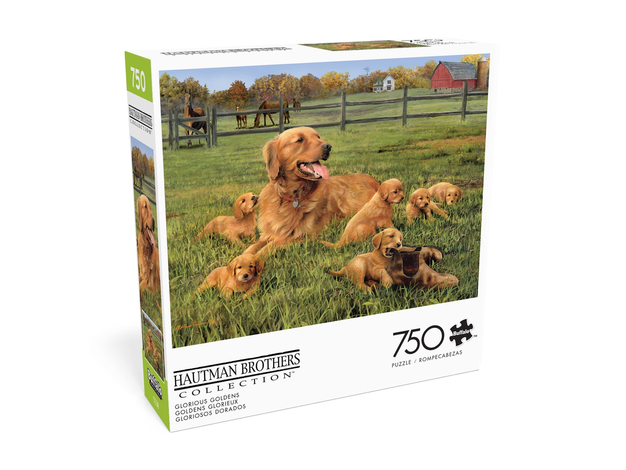 Buffalo Games Glorious Goldens 750-Piece 24 x 18-Inch Interlocking Jigsaw Puzzle for Adults Ages 14+