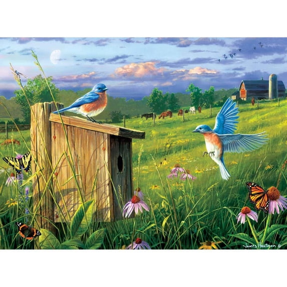 Buffalo Games Hautman Brothers Collection Nesting Bluebirds Puzzle, 1000 Piece