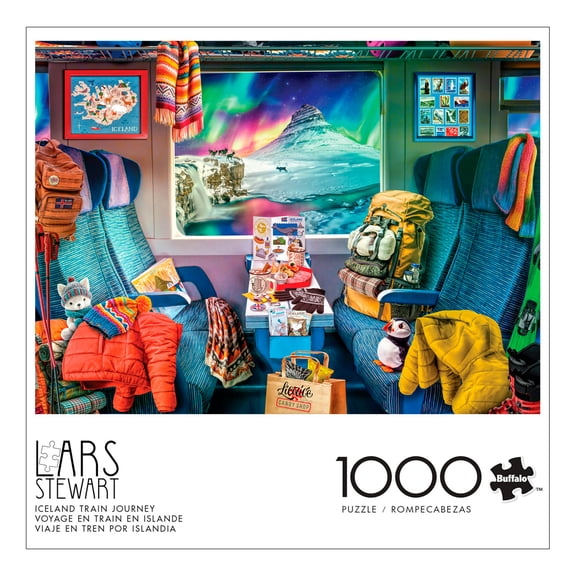 Buffalo Games Iceland Train Journey 1000-Piece 26.75 x 19.75-inch Interlocking Jigsaw Puzzle for Adults Ages 14+