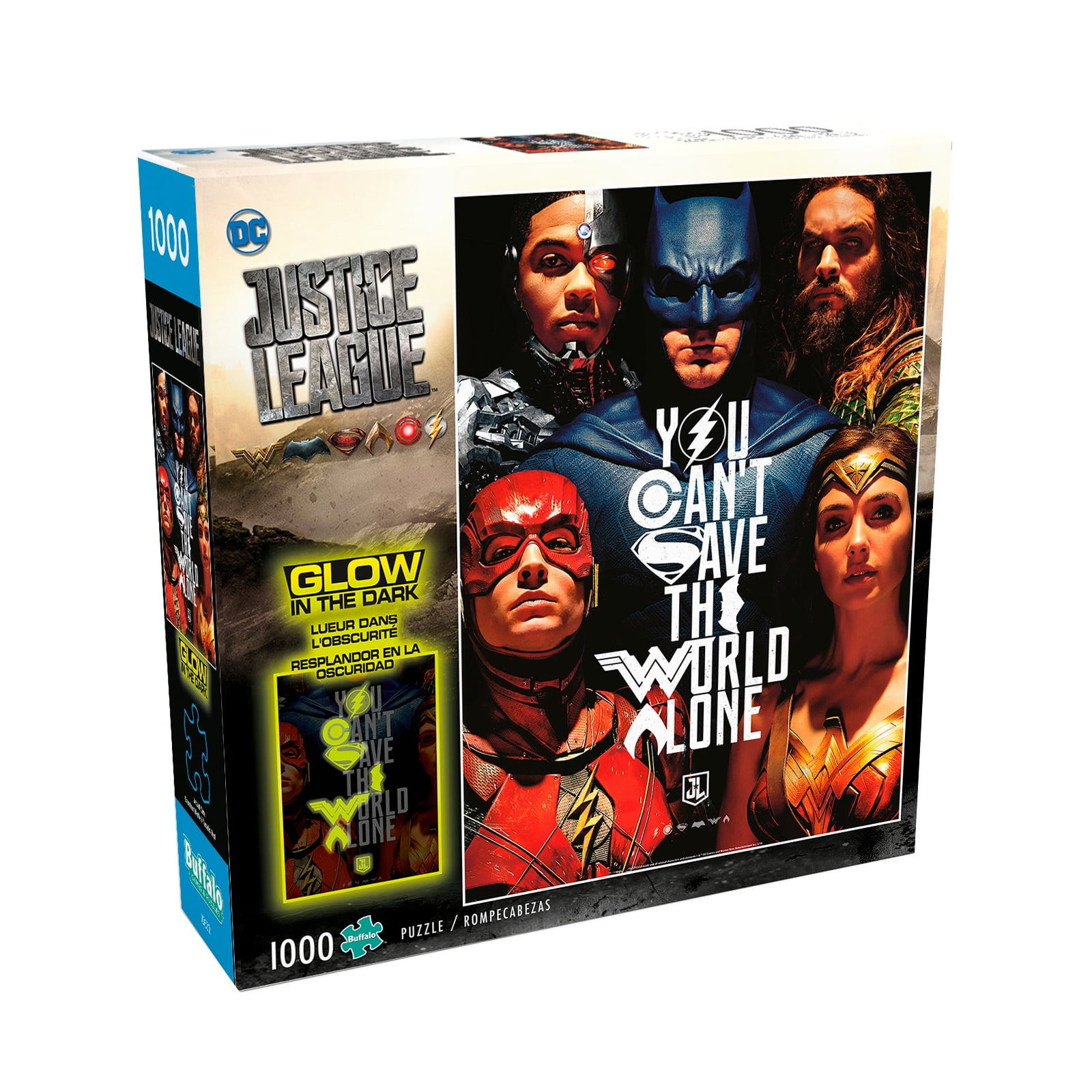 Buffalo Games Justice League - You Can't Save the World Alone Glow-in-the-Dark Jigsaw Puzzle: 1000 Pieces