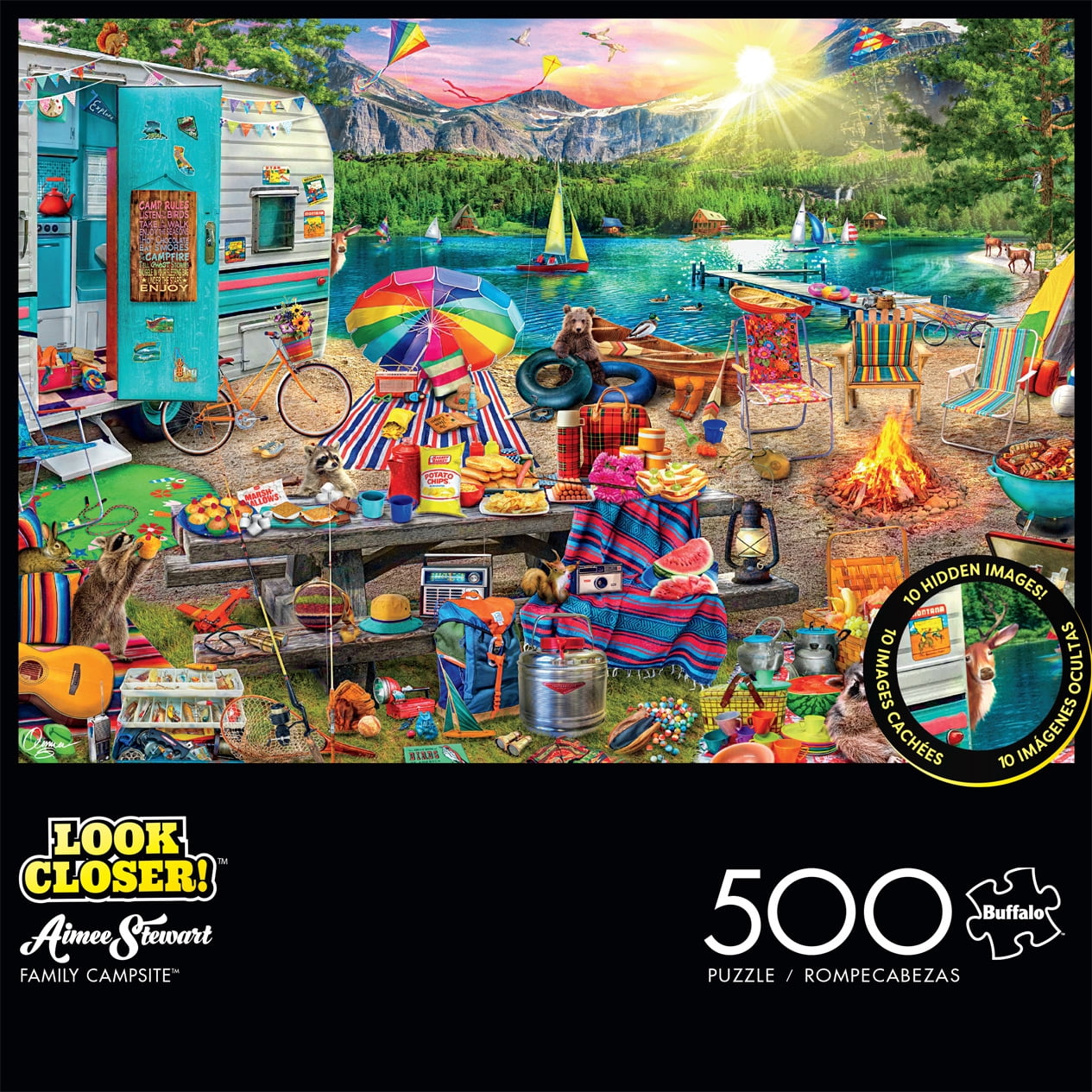 Buffalo Games - Look Closer - Family Campsite - 500 piece jigsaw puzzle