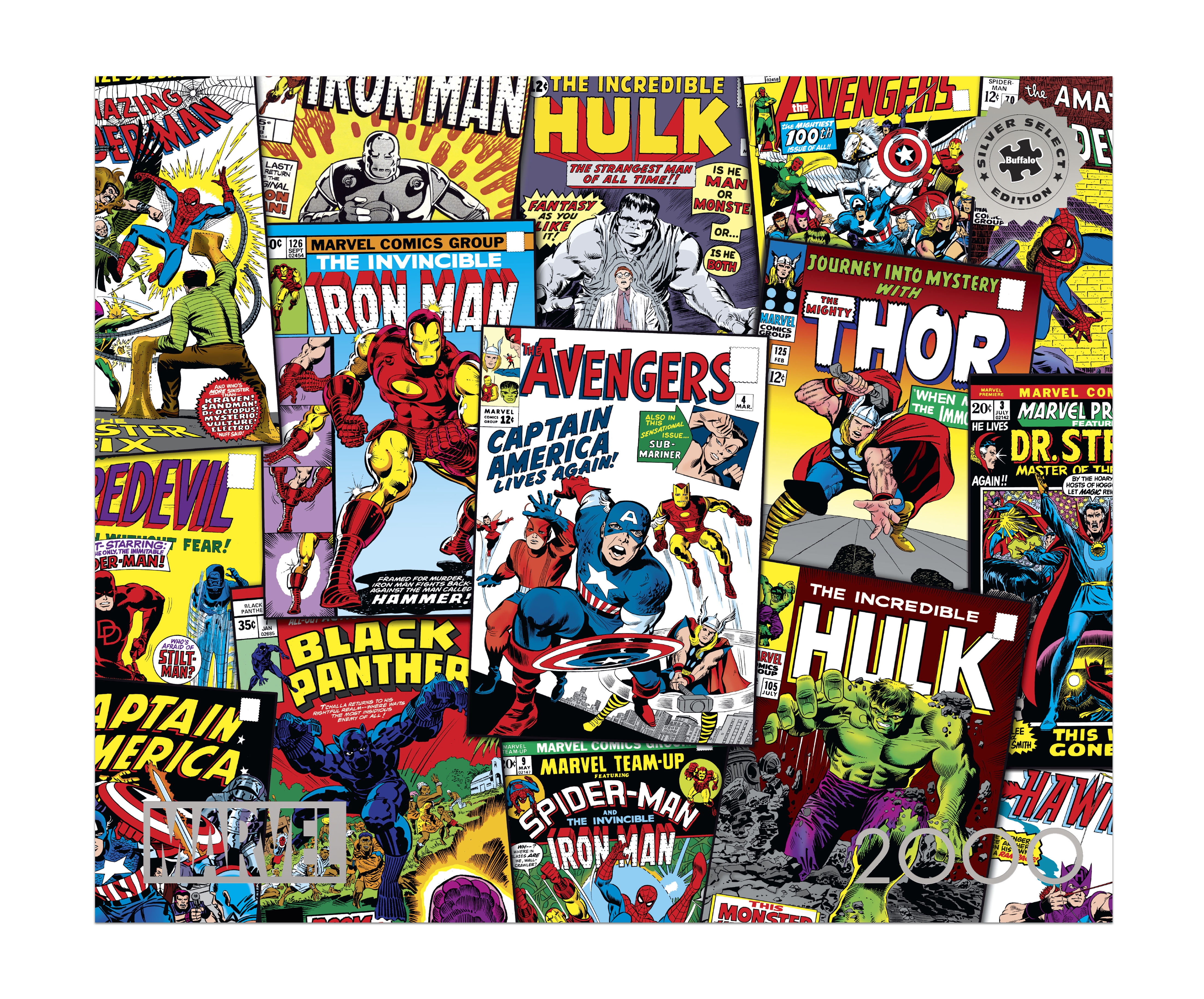 Buffalo Games Marvel Comic Collage 2000-Piece Interlocking Jigsaw Puzzle for Adults Ages 14+