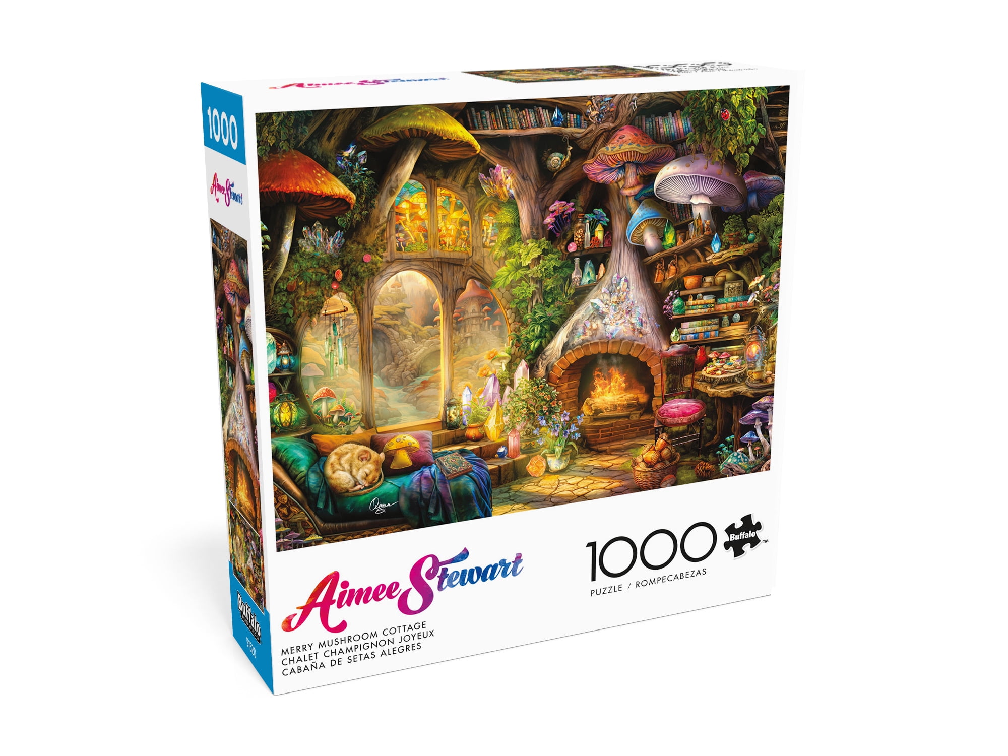 Buffalo Games Merry Mushroom Cottage 1000-Piece 26.75 x 19.75-Inch Interlocking Jigsaw Puzzle for Adults Ages 14+