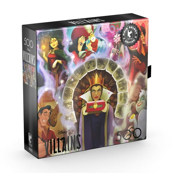 Ceaco Noir Select Disney Villains 500-Piece Interlocking Jigsaw Puzzle for Adults Ages 14+