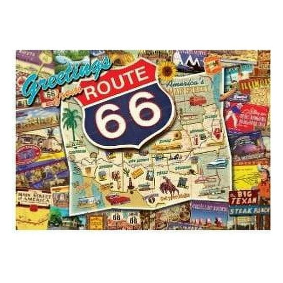 Buffalo Games Nostalgia: Route 66 Jigsaw Puzzle (500-Piece) Multi-Colored