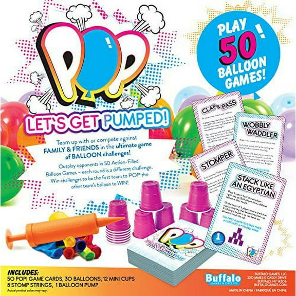 Buffalo Games POP - The Ultimate Balloon Challenge Family Game, Multicolor