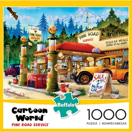 Buffalo Games 1000-Piece Cartoon World Collection Pine Road Service Jigsaw Puzzle